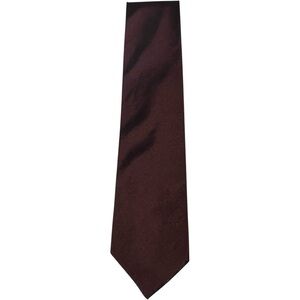 Donna Karan New York Silk Tie Brown Tawny Port Tone Classic Solid